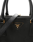 Saffiano Small Galleria Double Zip Tote Black