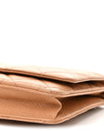 Caviar Quilted Wallet on Chain WOC Beige