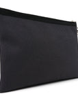 Linen Canvas Rive Gauche Zipped Pouch Black
