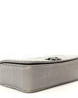 Glazed Calfskin Quilted Small Coco Boy Flap Grey