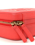 Caviar Quilted Small CC Filigree Vanity Case Red