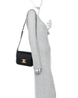 Shiny Calfskin Medium Triomphe Black