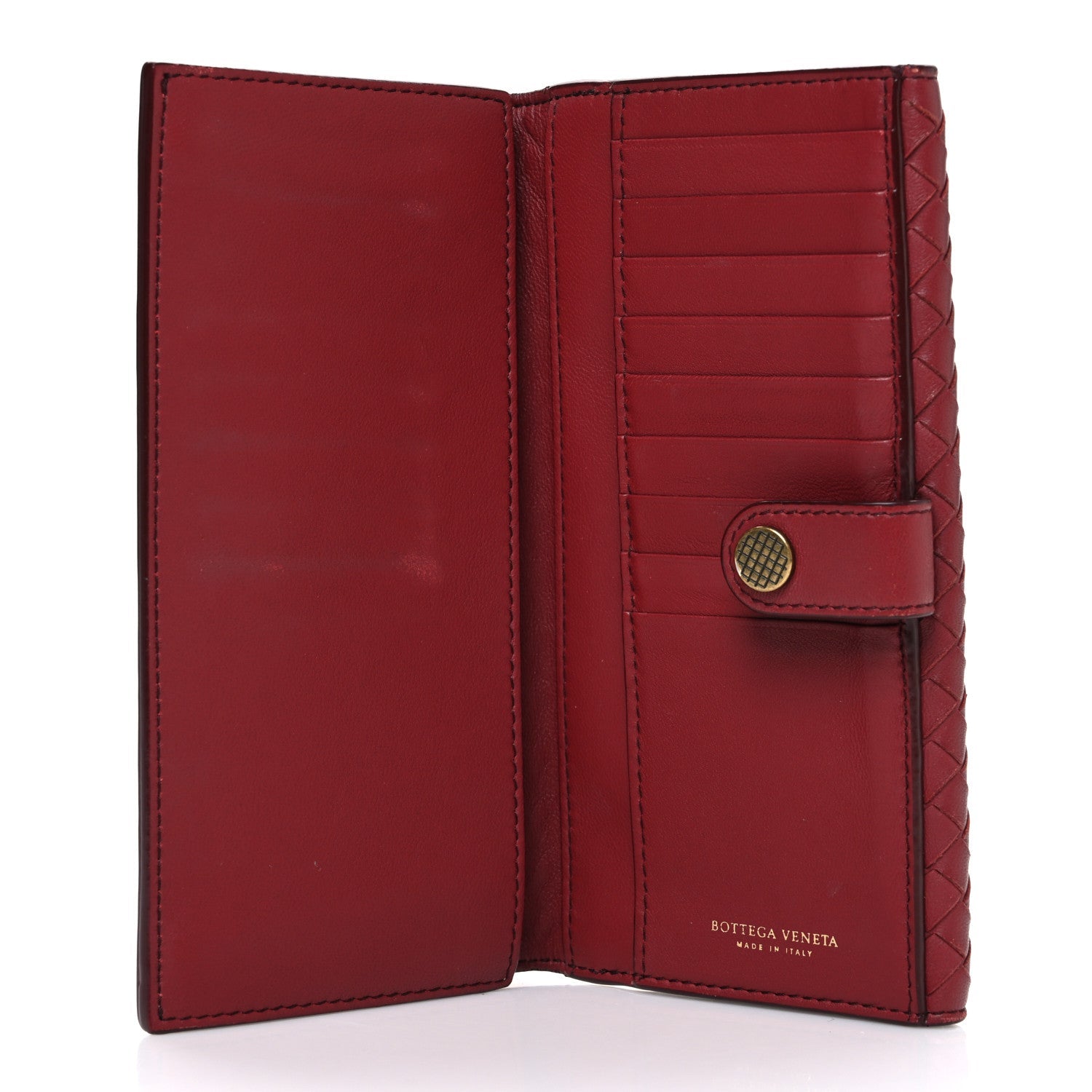 Nappa Intrecciato Continental Wallet Dark Red