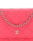 Caviar Quilted Wallet on Chain WOC Dark Pink