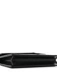 Grain De Poudre Matelasse Chevron Monogram Envelope Chain Wallet Black