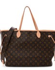 Monogram Stamped Inside Out Neverfull Bandouliere GM Beige