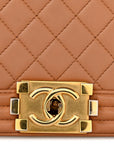 Lambskin Quilted New Medium Boy Flap Dark Beige