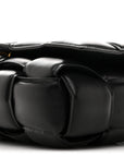 Paper Calfskin Maxi Intreccio Padded Cassette Crossbody Bag Black