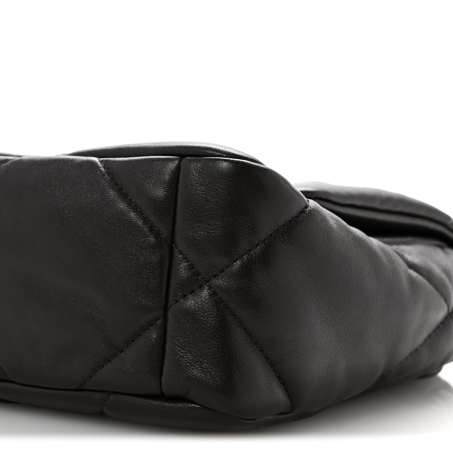 Lambskin Quilted Medium CHNL 19 Flap Dark Brown