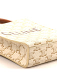 Triomphe Canvas Calfskin Mini Vertical Cabas White