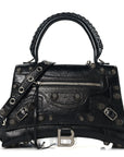 Arena Lambskin Medium Hourglass X Le Cagole Top Handle Bag Black