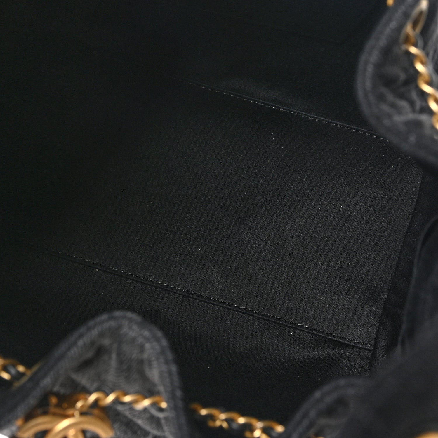 Washed Denim Quilted Small CHNL 25 Handbag Black