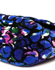 Velvet Floral Quilted M BB Round Shoulder Bag Bleu