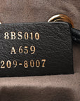 Vitello Liberty F is FNDI Bi-Color FF 1974 Embossed Mini Mon Tresor Bucket Bag Maya Black