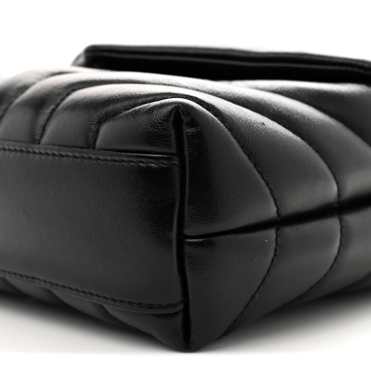 Calfskin Y Quilted Monogram Toy Loulou Crossbody Bag Black