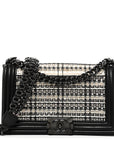 PVC Thread Woven Medium Boy Flap Black