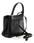 Natural Smooth Calfskin Mini Rodeo Top Handle Handbag Black