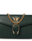 Calfskin Garden Dionysus Chain Wallet Emerald