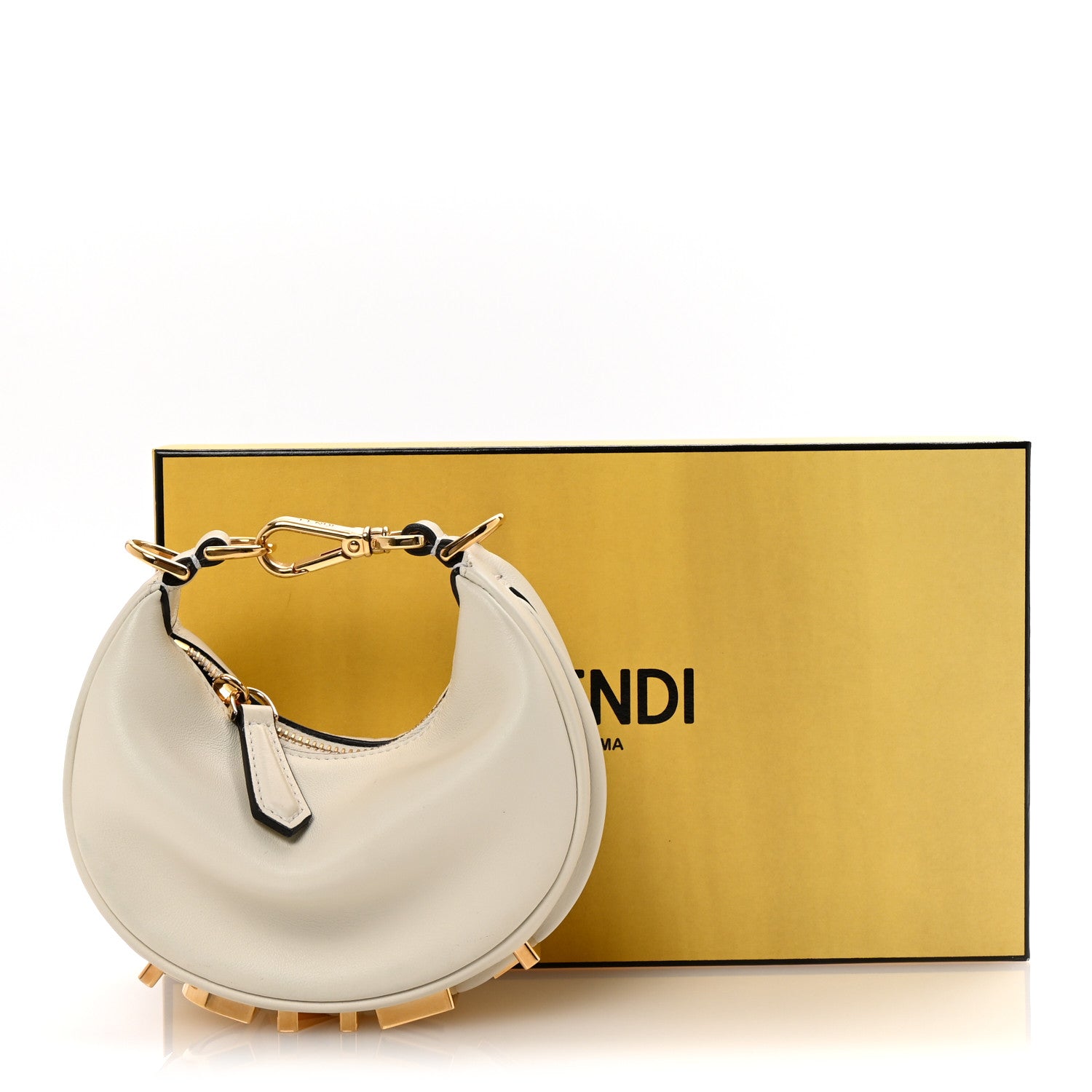 Vitello Grace Matte Nano FNDIgraphy Hobo Charm White Ice
