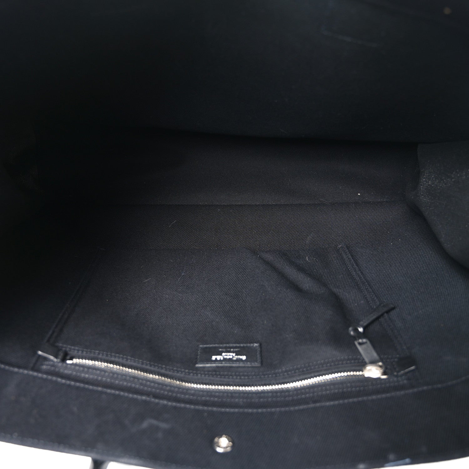 Linen Calfskin Rive Gauche Tote Black