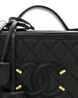 Caviar Quilted Medium CC Filigree Vanity Case Black