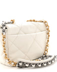 Goatskin Quilted Medium CHNL 19 Flap White