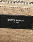 Linen Calfskin Small Rive Gauche Tote Greggio Natural