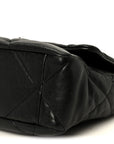 Goatskin Quilted Large CHNL 19 Flap Black