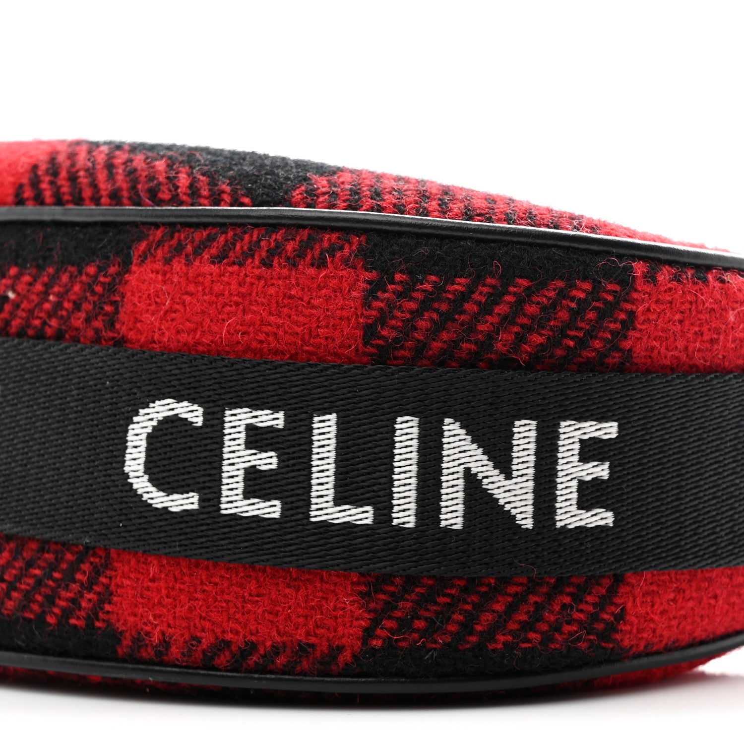 Wool Tartan Medium Ava Triomphe Shoulder Bag Red Black