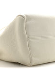 Calfskin Cuir Small Triomphe Cabas Drawstring White