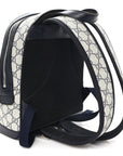 GG Supreme Monogram Textured Dollar Calfskin Web Small Ophidia Day Backpack Beige Blue Black