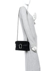 Velvet Skipper Crystal GG Monogram Small Dionysus Shoulder Bag Black Black Diamond