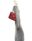 Calfskin Y Quilted Monogram Medium Loulou Chain Satchel Red
