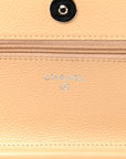 Caviar Quilted Wallet on Chain WOC Beige