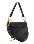 Grained Calfskin Saddle Bag Black