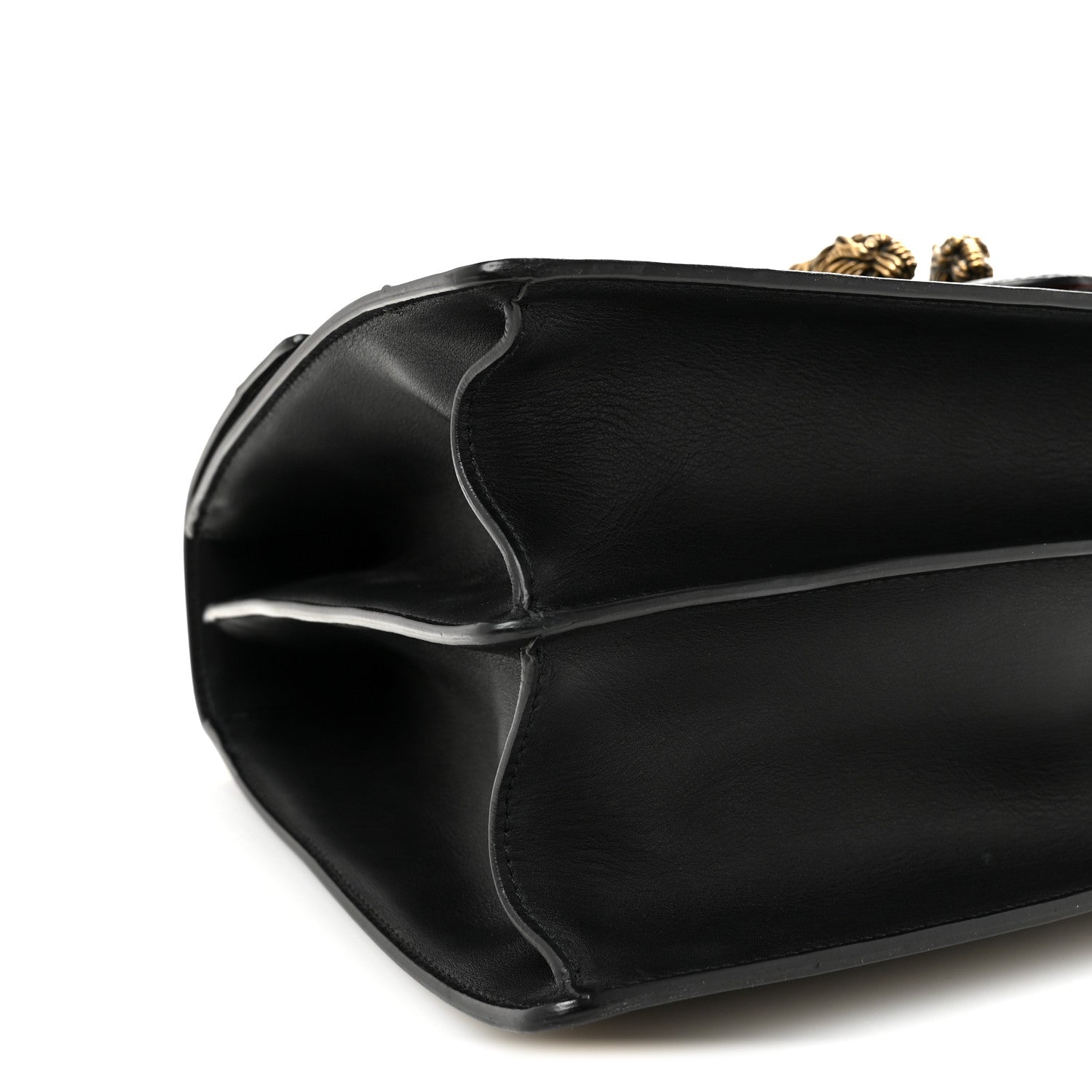 Calfskin Bamboo Web Large Dionysus Top Handle Bag Black Bright Evergreen Hibiscus Red