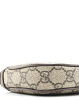 GG Supreme Monogram Textured Dollar Calfskin Web Mini Ophidia Shoulder Bag Beige Ebony New Acero