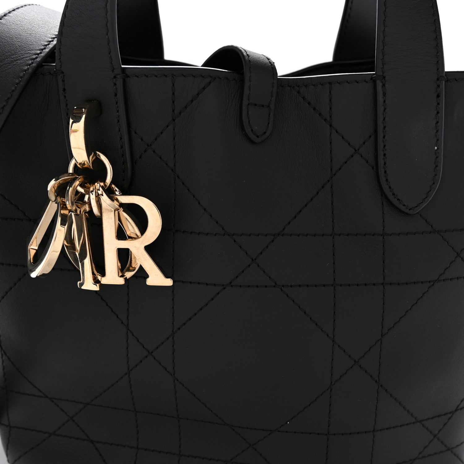 Smooth Calfskin Vintage Flat Macrocannage Small Toujours Vertical Tote Black