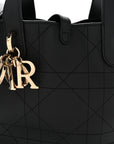 Smooth Calfskin Vintage Flat Macrocannage Small Toujours Vertical Tote Black