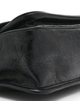 Crinkled Calfskin Matelasse Monogram Medium Niki Chain Satchel Black