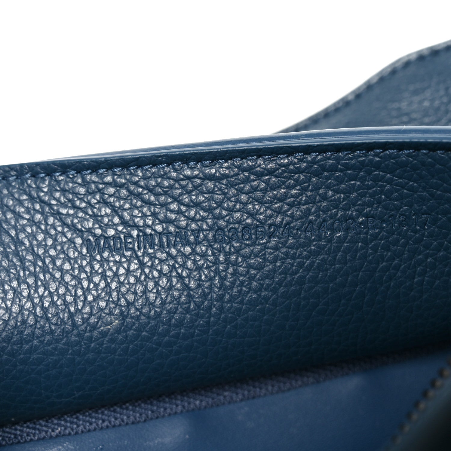Grained Calfskin Neo Classic Silver Hardware Mini City Petrol Blue