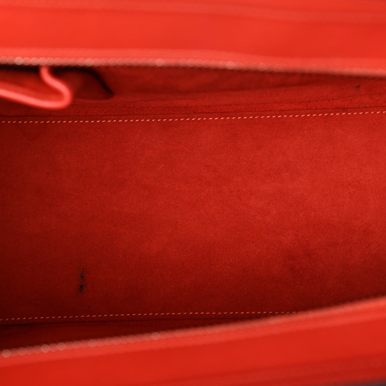 Drummed Calfskin Micro Luggage Vermillion