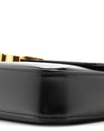 Shiny Calfskin Triomphe Shoulder Bag Black