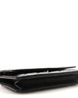Lambskin Quilted Pearl Wallet On Chain WOC Black