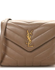 Calfskin Y Quilted Monogram Toy Loulou Crossbody Bag Dusty Grey