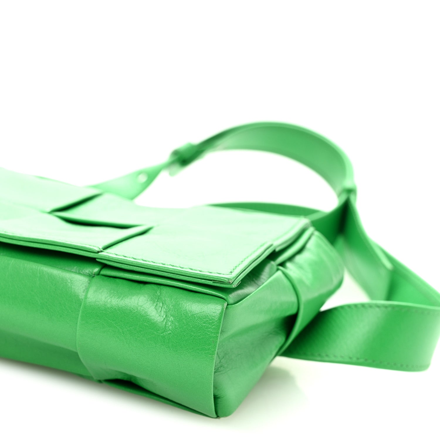 Paper Calfskin Intreccio Cassette Belt Bag Parakeet