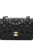 Lambskin Quilted Mini Rectangular Flap Black