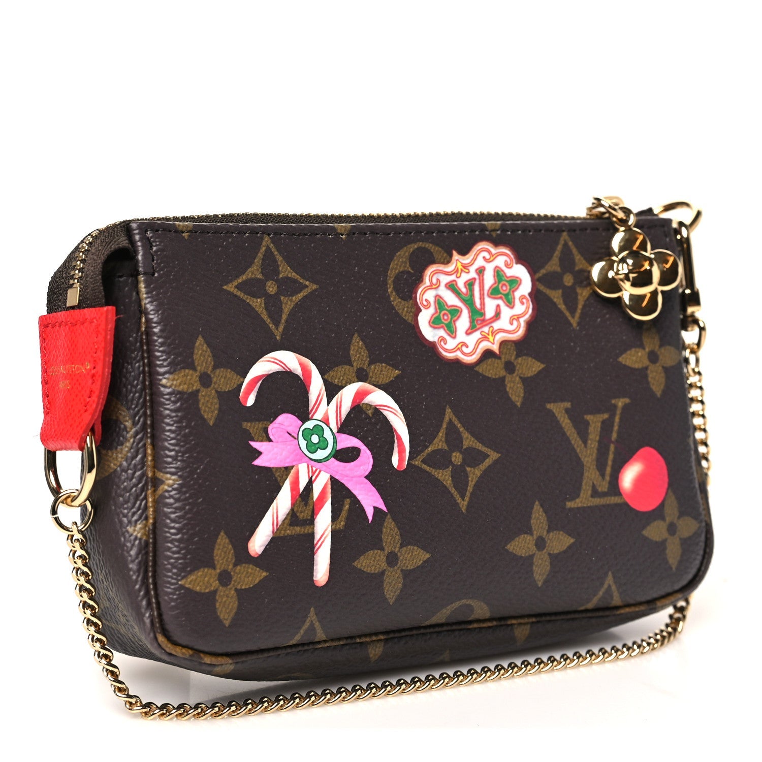 Monogram 2024 Christmas Animation Candy Factory Mini Pochette Accessories Candy Red