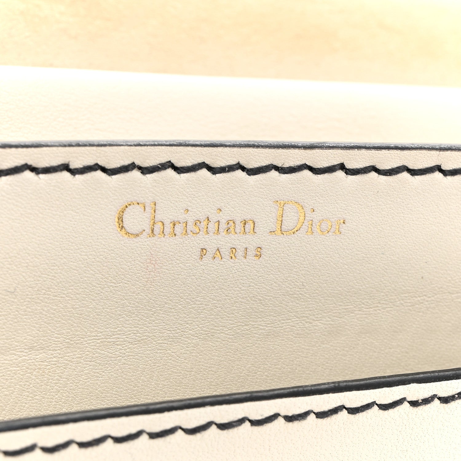 Calfskin J'AD1OR Chain Flap Bag Off White