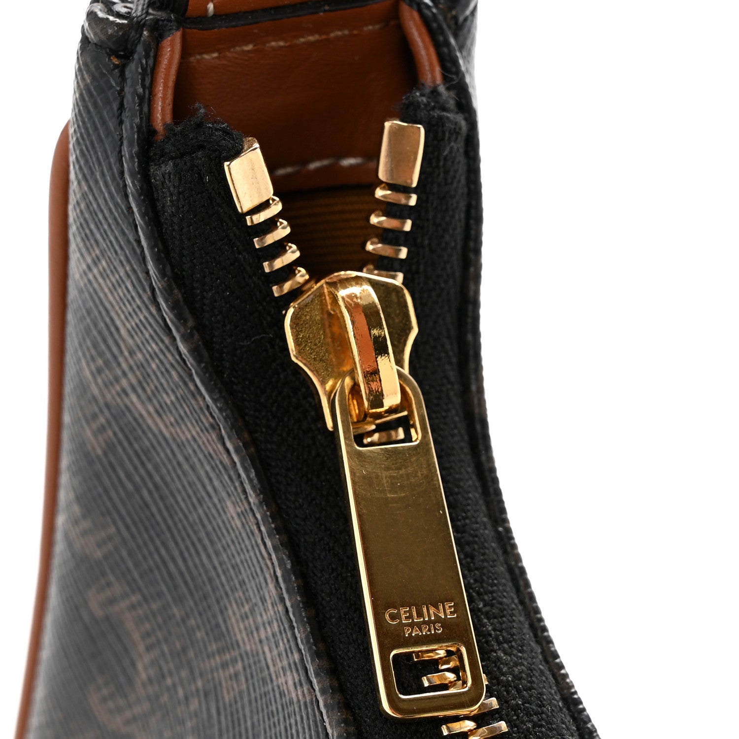 Triomphe Canvas Calfskin Ava Shoulder Bag Tan
